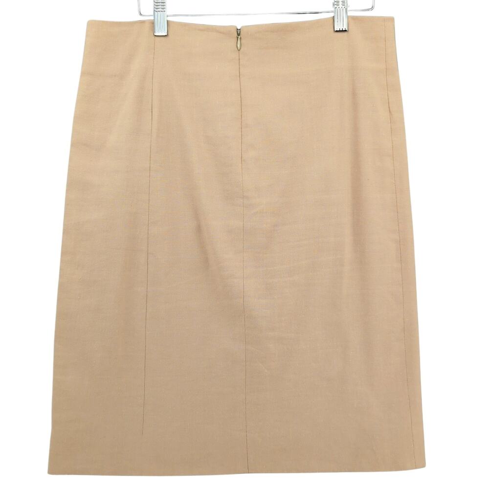 Vince Skirt Womens 10 Beige Pencil Business Casual Minimalist Neutral Linen - Picture 2 of 8